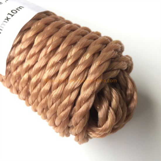 6mmx10m beige robuste torsadée en polypropylène en polypropylène torsadée flottante corde de corde de corde à voile camping sécurisé ligne de vêtements