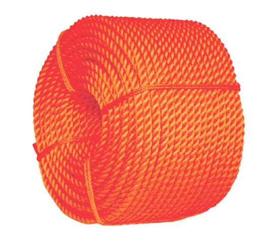 Corde en plastique PE orange à 3 torons