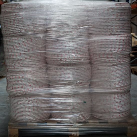 10 mm blanc avec corde en polysteel flottante Red Fleck (bobine de 220 m)