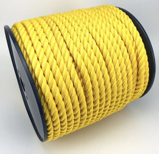 3 brins de corde de chanvre multifilament torsadée PP jaune