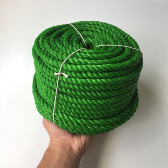 Corde en polypropylène torsadée verte de 8 mm x 50 m, corde flottante en PP, corde de bateau, ligne de sécurité pour camping, corde à linge