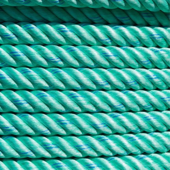 Usine en gros 3 brins de corde marine en corde PP verte pour la pêche et l'amarrage